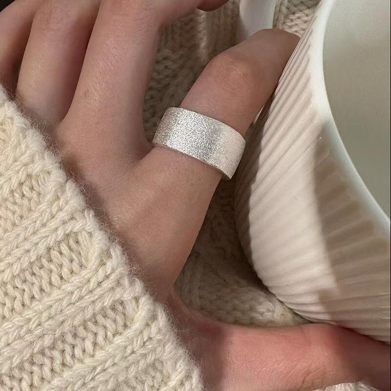 Brushed Textured Wide Band Ring