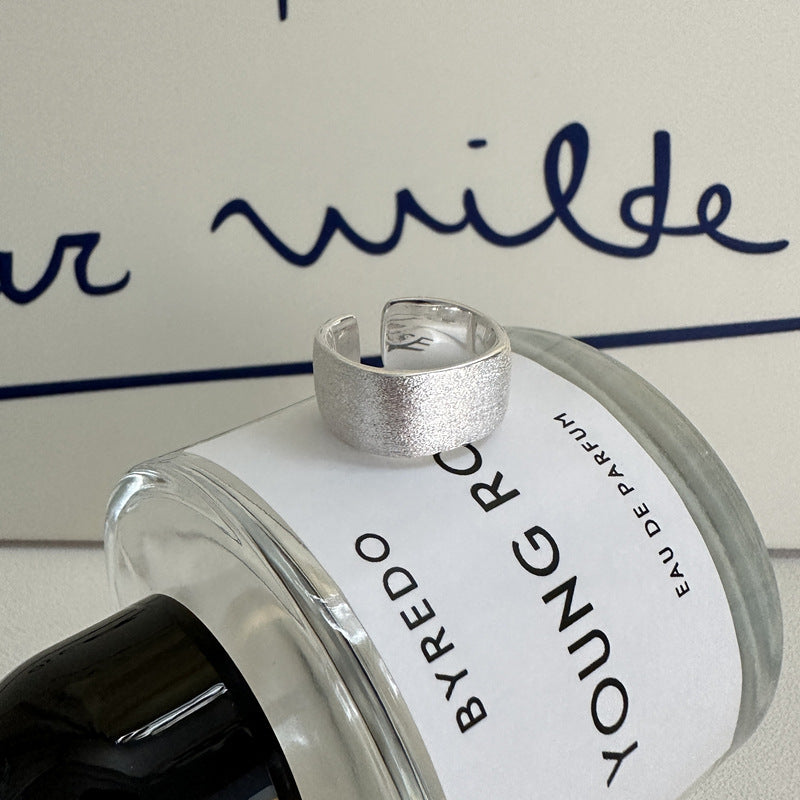 Brushed Textured Wide Band Ring