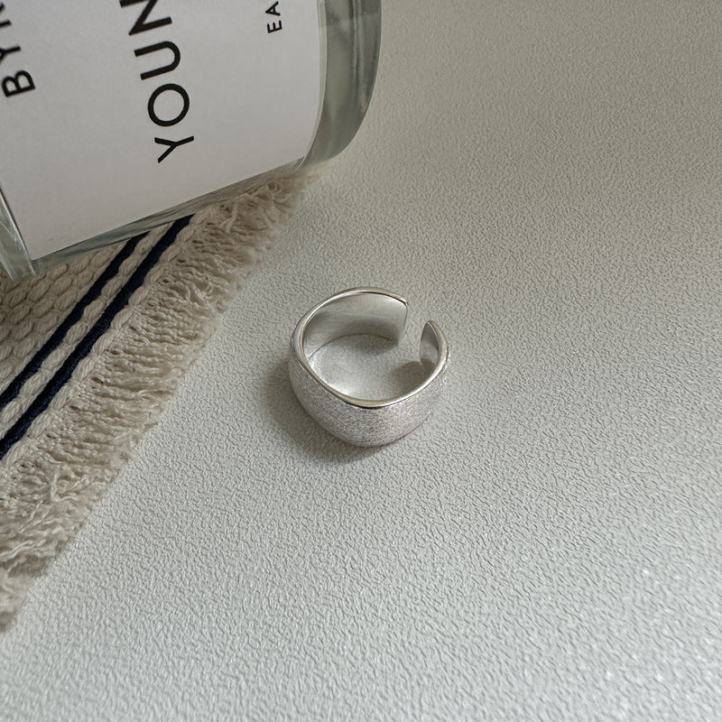 Brushed Textured Wide Band Ring