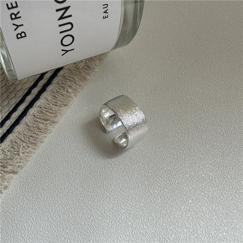 Brushed Textured Wide Band Ring