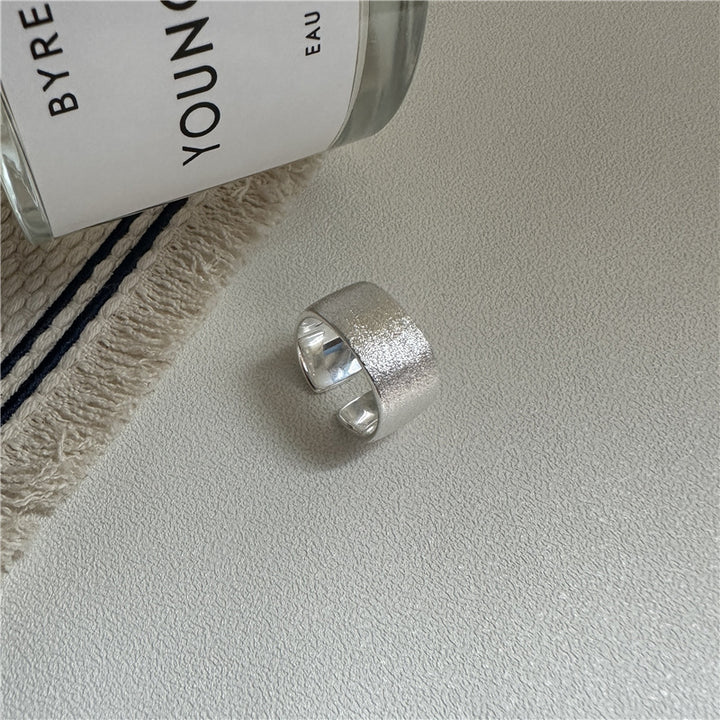 Brushed Textured Wide Band Ring