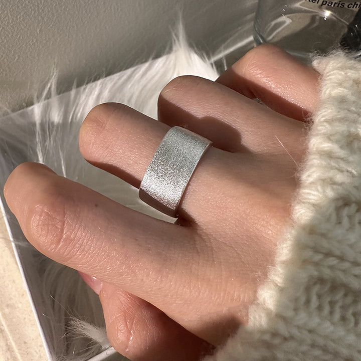 Brushed Textured Wide Band Ring