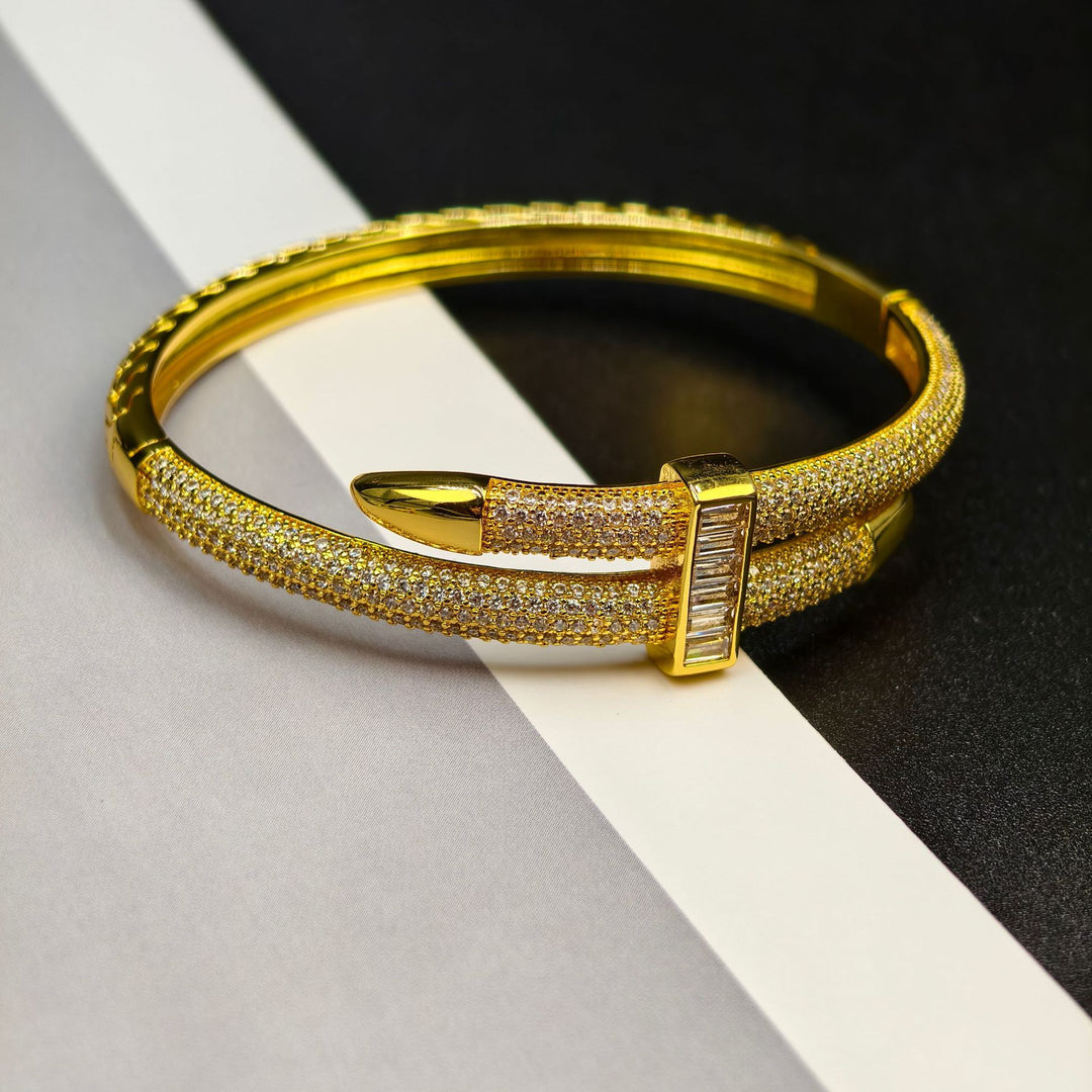 Luxury Buckle Zircon Bangle  Ring Set