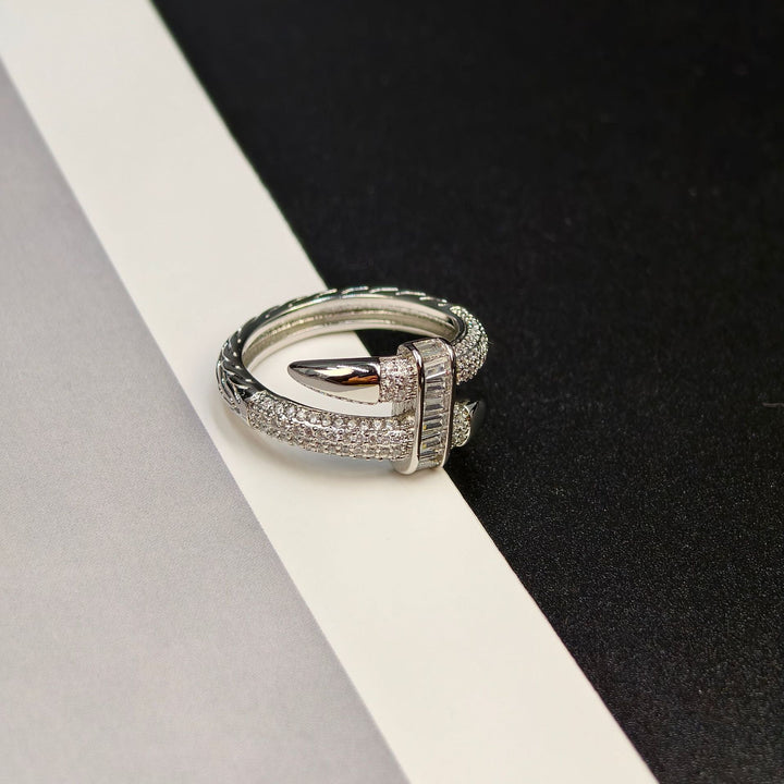 Luxury Buckle Zircon Bangle  Ring Set