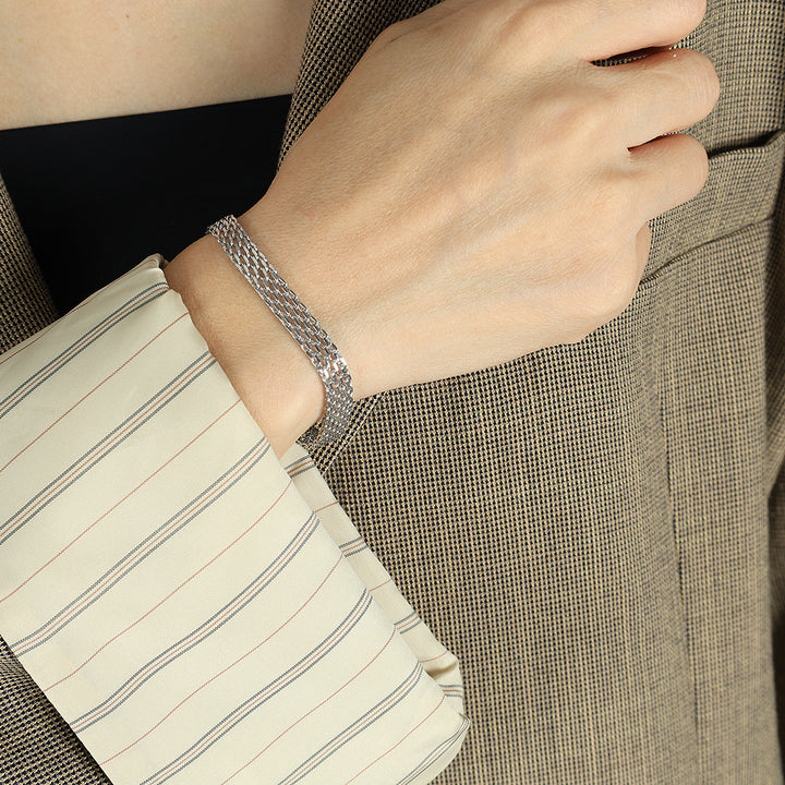 Multi-Strand Woven Chain Necklace & Bracelet Set