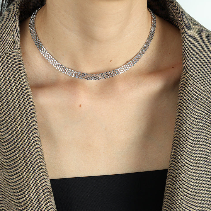 Multi-Strand Woven Chain Necklace & Bracelet Set