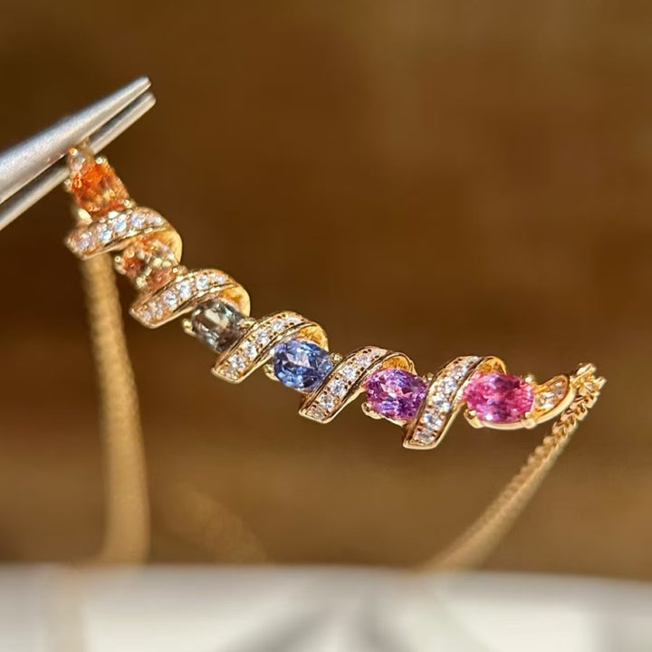 Dopamine Candy Zircon Wave Necklace