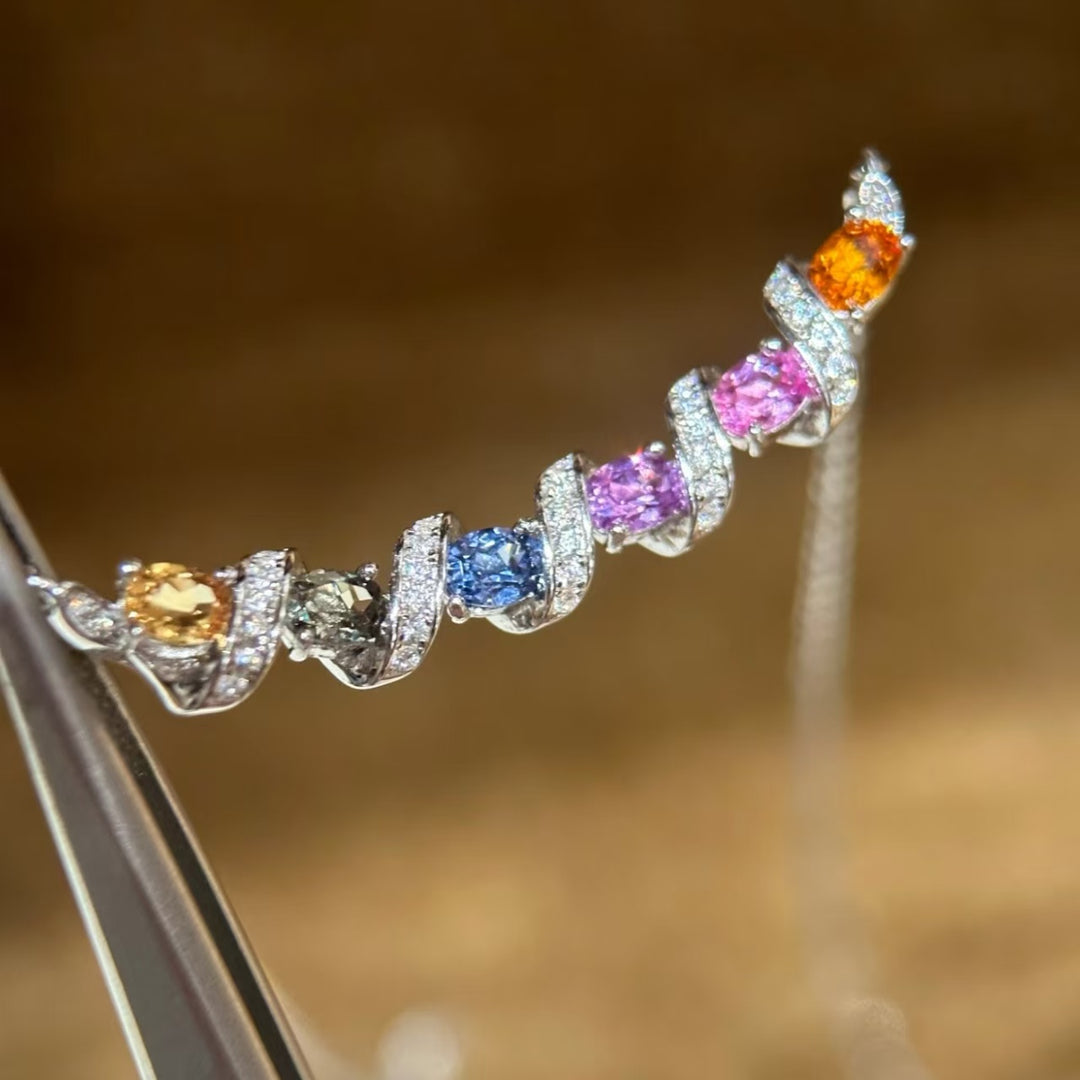 Dopamine Candy Zircon Wave Necklace