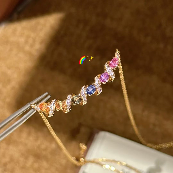 Dopamine Candy Zircon Wave Necklace