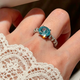 Ocean Blue Zircon Twist Ring