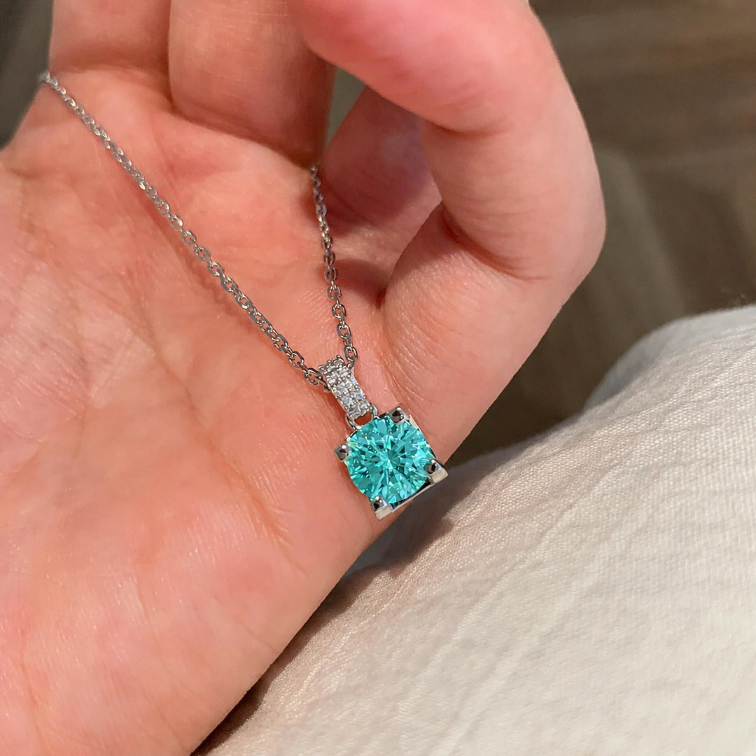 Candy Color Zircon Pendant Necklace