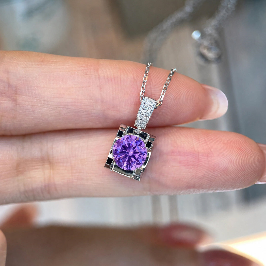 Candy Color Zircon Pendant Necklace