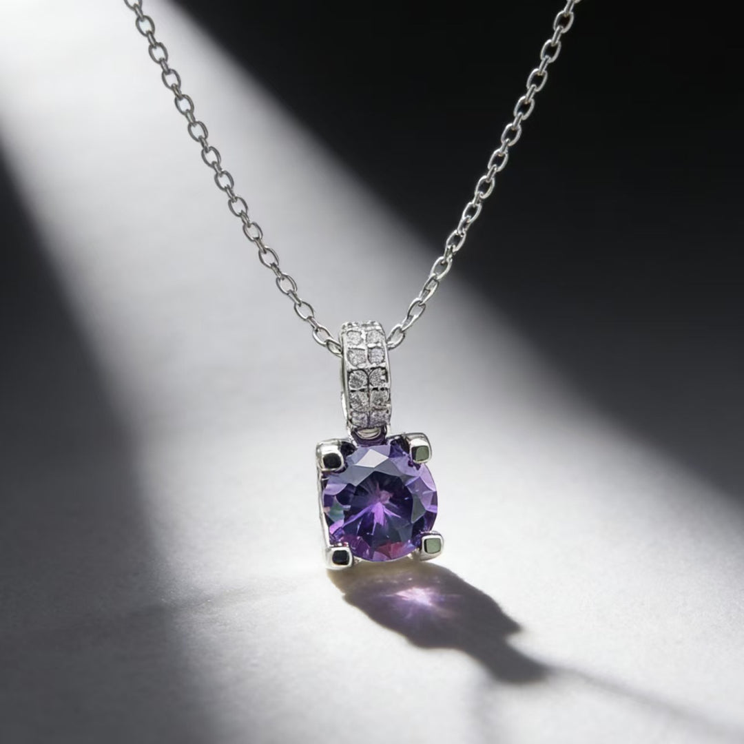 Candy Color Zircon Pendant Necklace