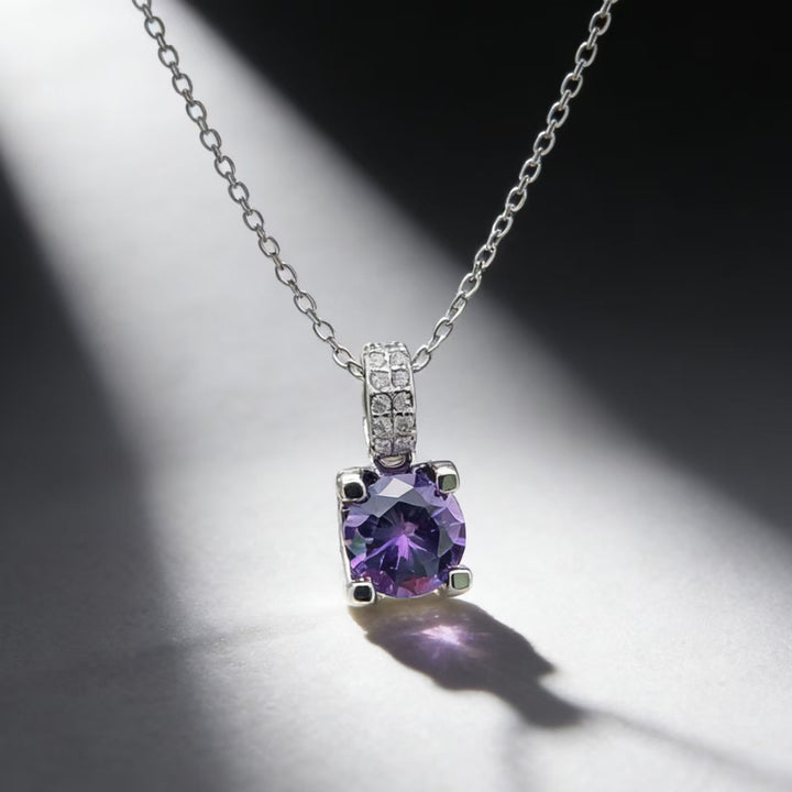 Candy Color Zircon Pendant Necklace