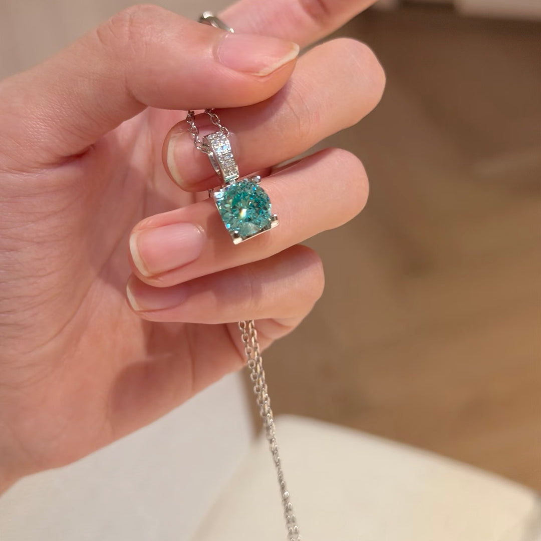 Candy Color Zircon Pendant Necklace