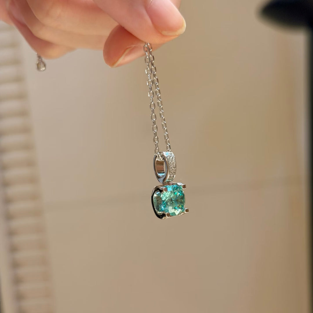 Candy Color Zircon Pendant Necklace