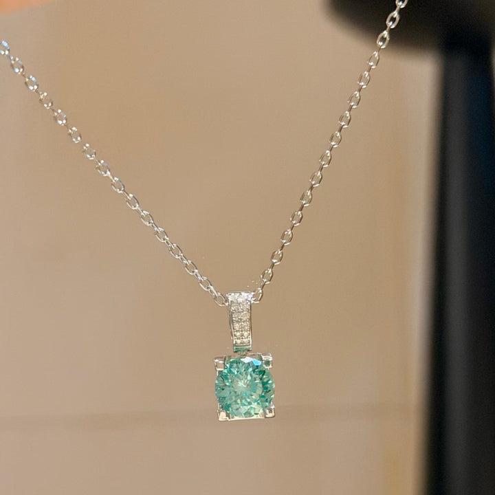 Candy Color Zircon Pendant Necklace