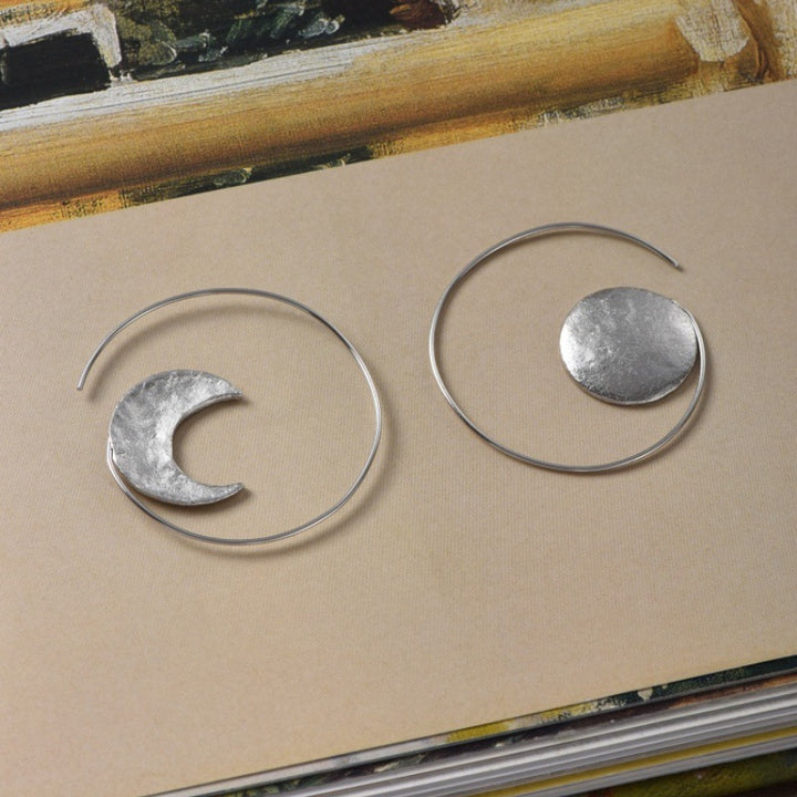 Celestial Moon  Sun Hoop Earrings