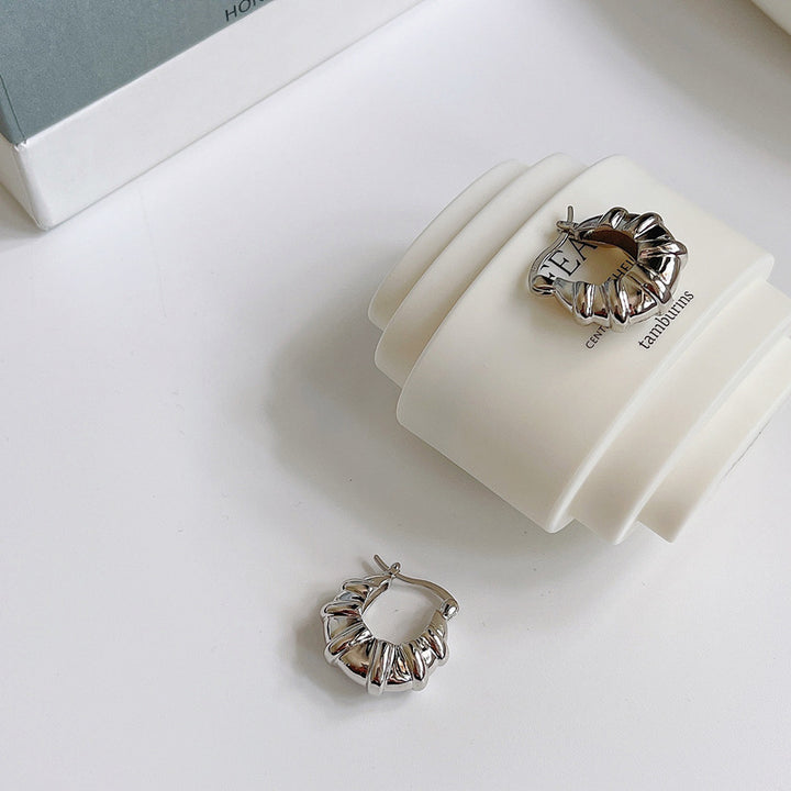Vintage Ribbed Hoop Earrings