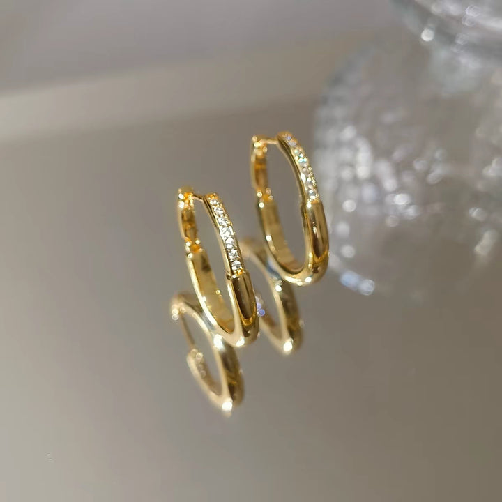 Minimalist Oval Hoop Earrings