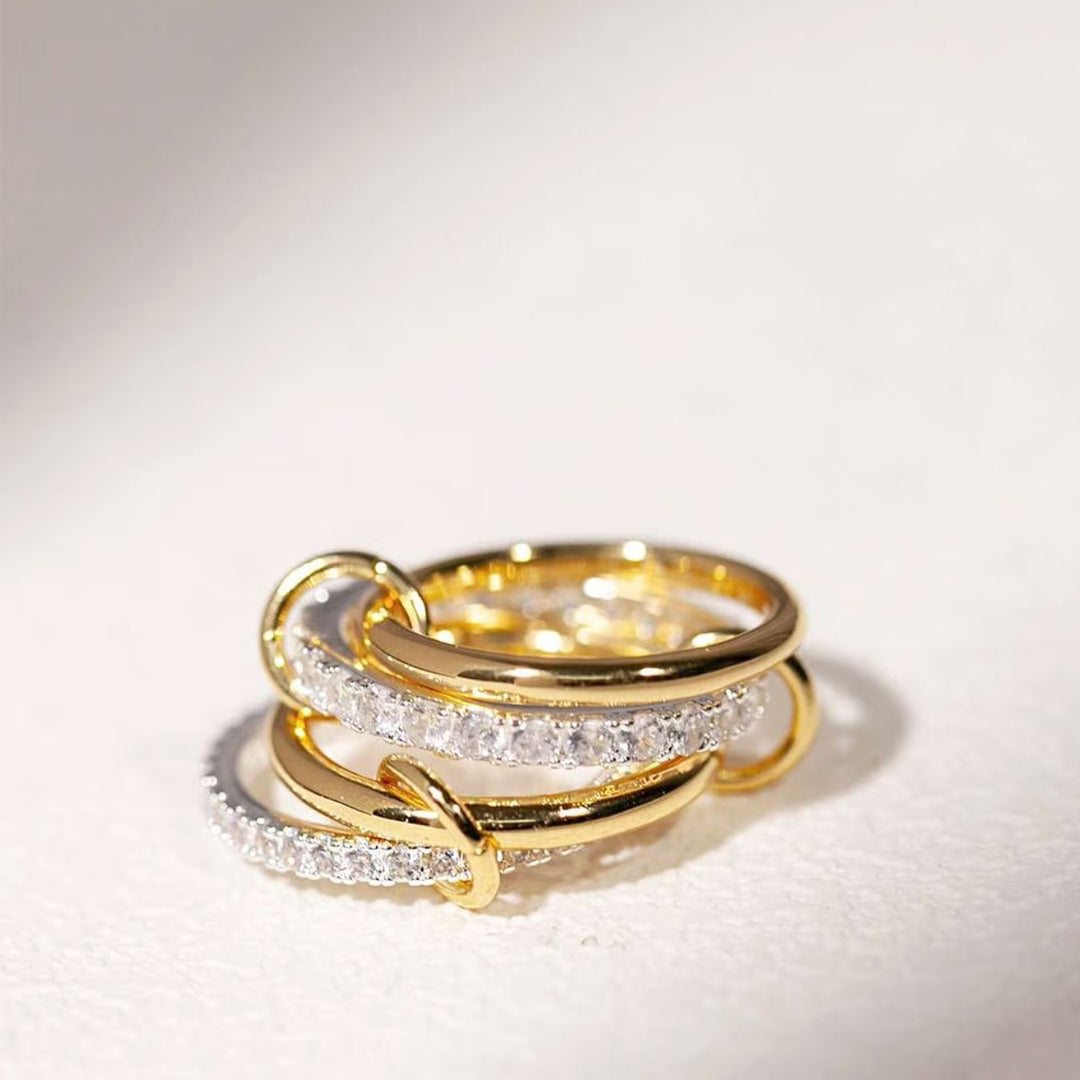 Interlocked Pavé Ring