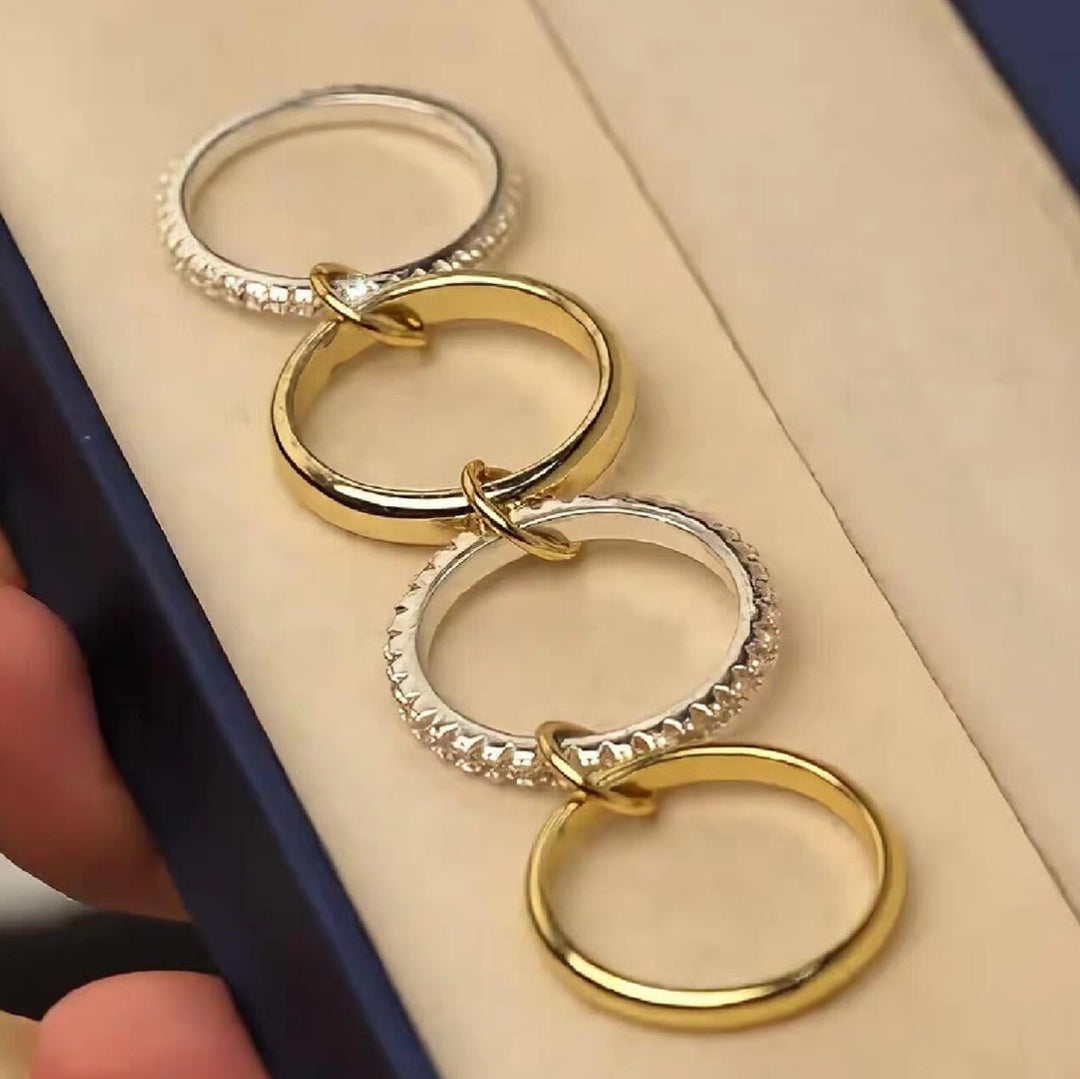 Interlocked Pavé Ring