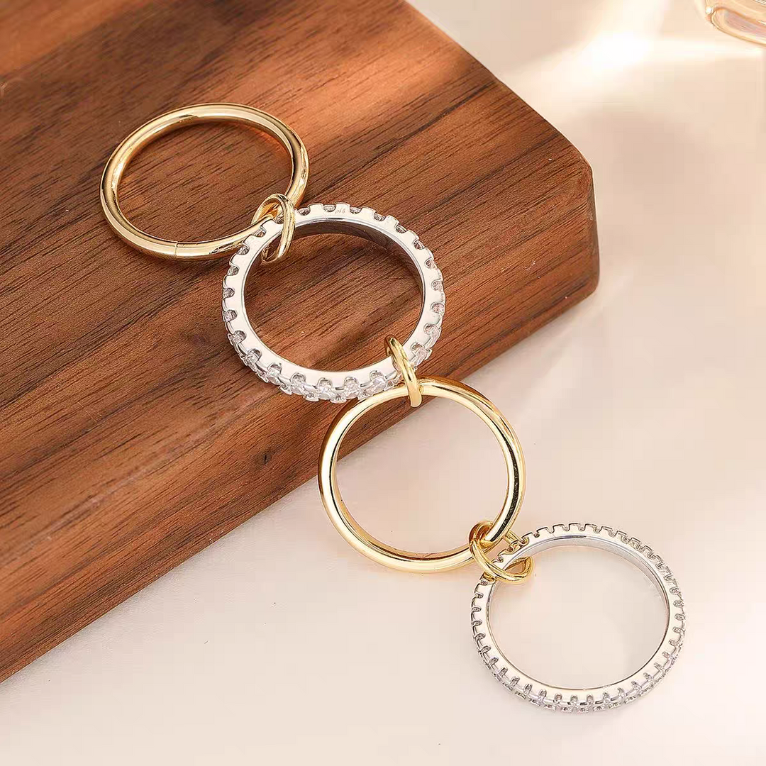 Interlocked Pavé Ring