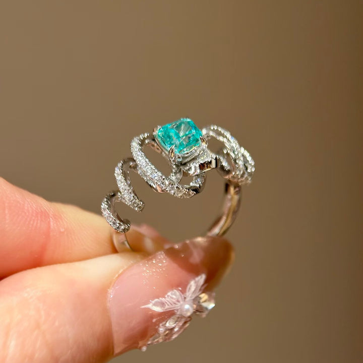 Emerald Spiral Wrap Ring