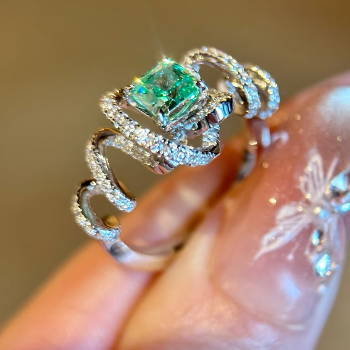 Emerald Spiral Wrap Ring