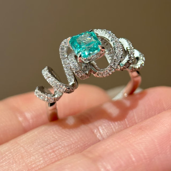 Emerald Spiral Wrap Ring