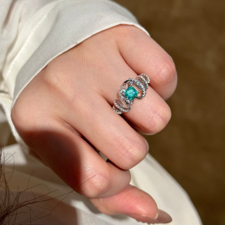 Emerald Spiral Wrap Ring