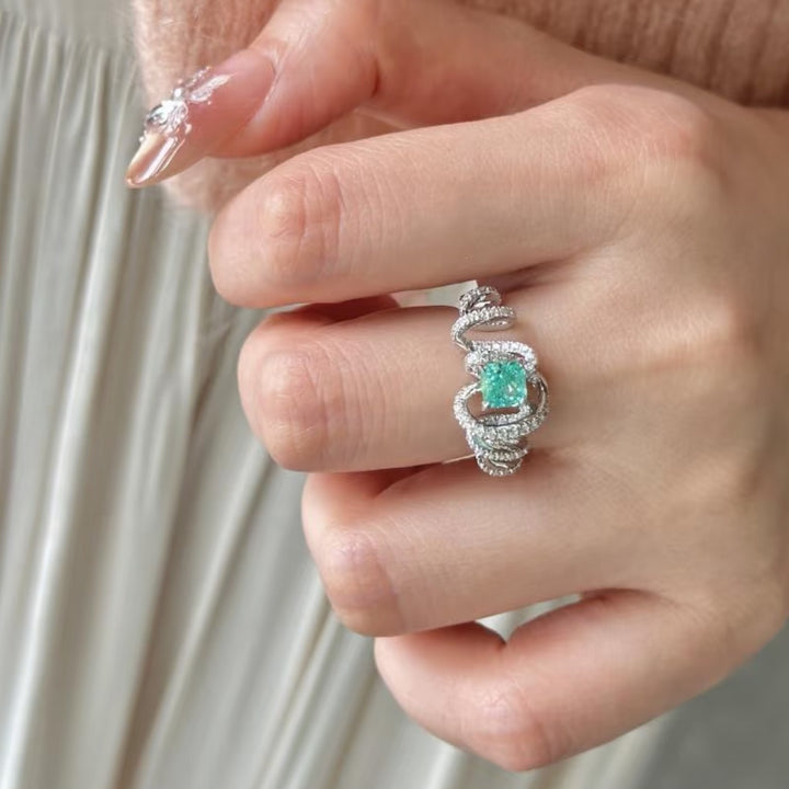 Emerald Spiral Wrap Ring