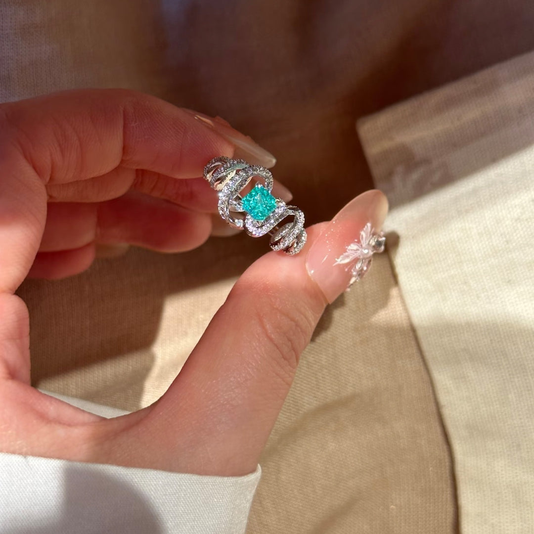 Emerald Spiral Wrap Ring