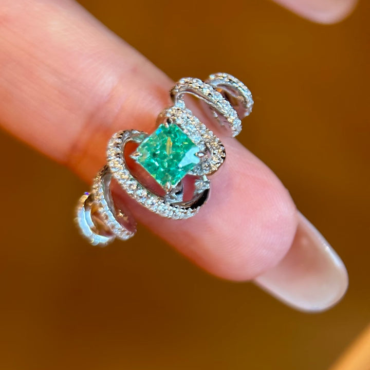 Emerald Spiral Wrap Ring