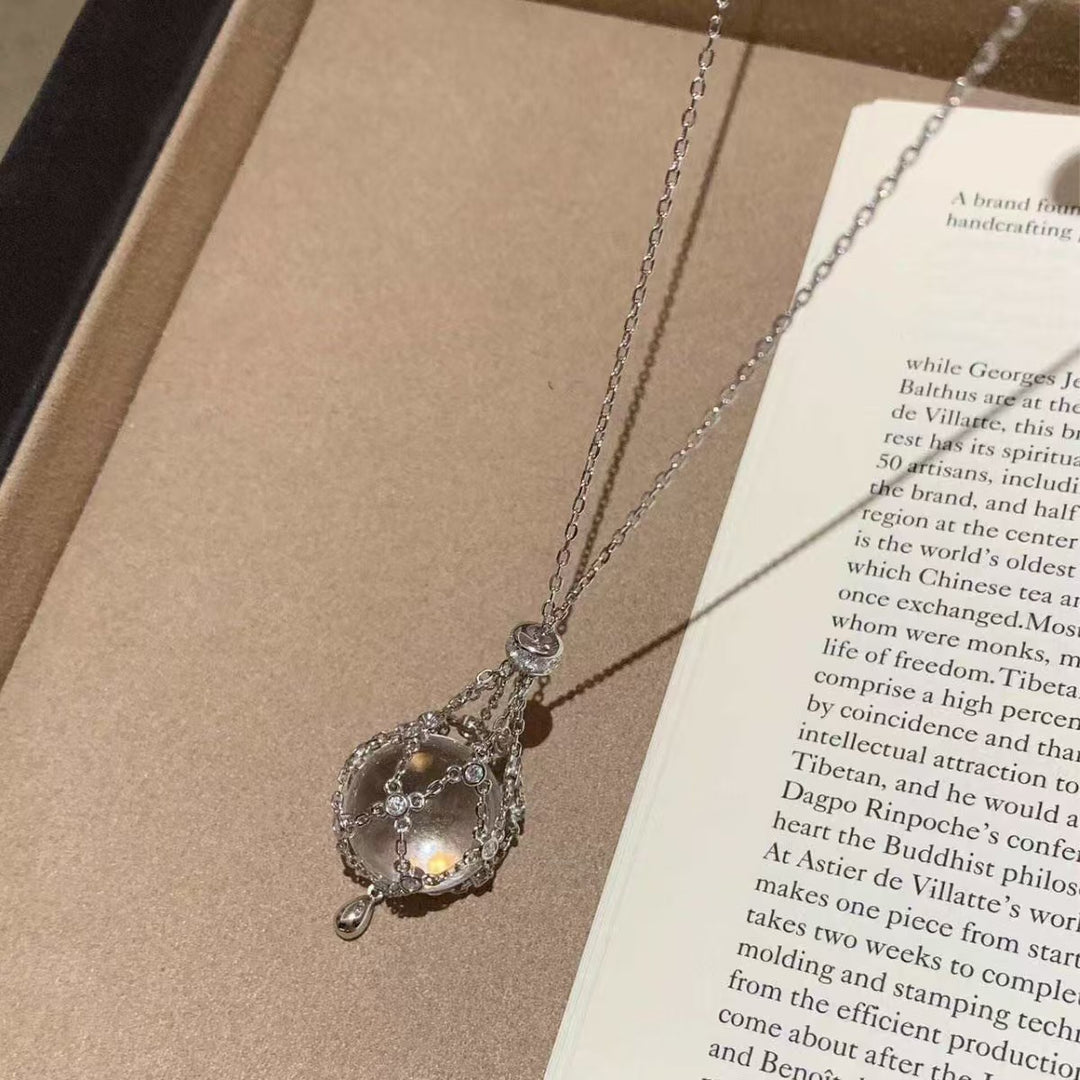 Vintage Pearl Cage Pendant Necklace