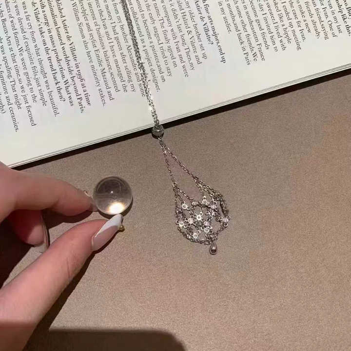 Vintage Pearl Cage Pendant Necklace