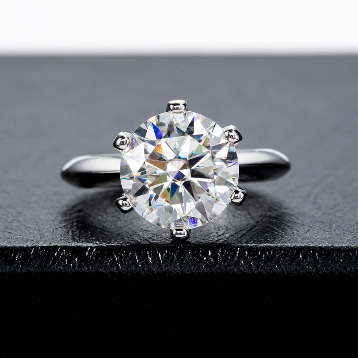 Classic 6-Prong Solitaire Moissanite Engagement Ring