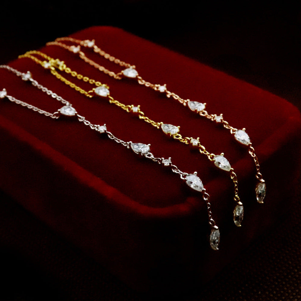 Moissanite Teardrop Y-Necklace