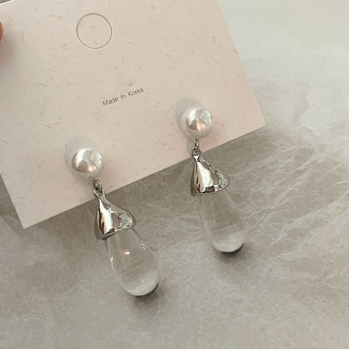 Pearl Clear Drop Earrings