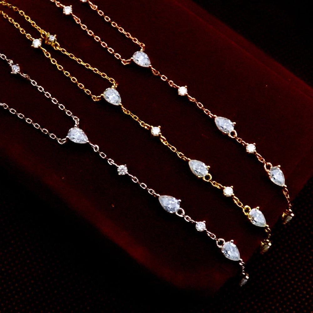 Moissanite Teardrop Y-Necklace