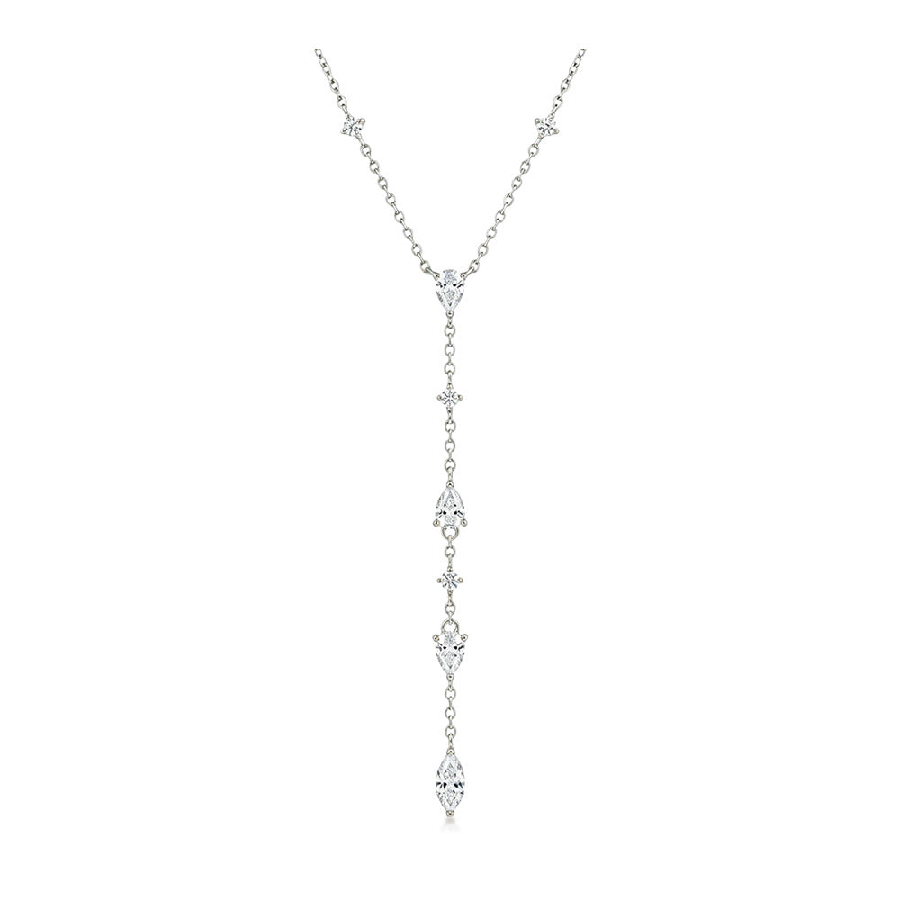 Moissanite Teardrop Y-Necklace