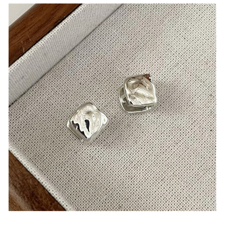 S925 Sterling Silver Vintage Square Earrings