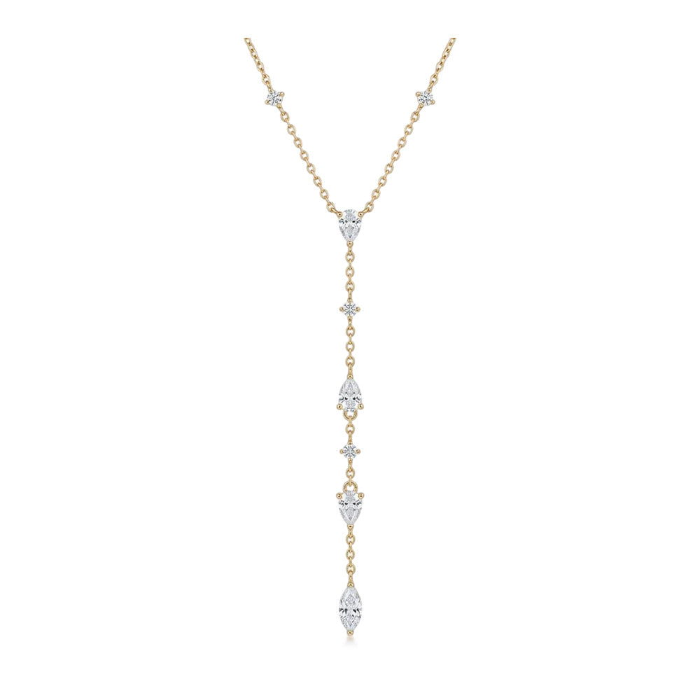 Moissanite Teardrop Y-Necklace