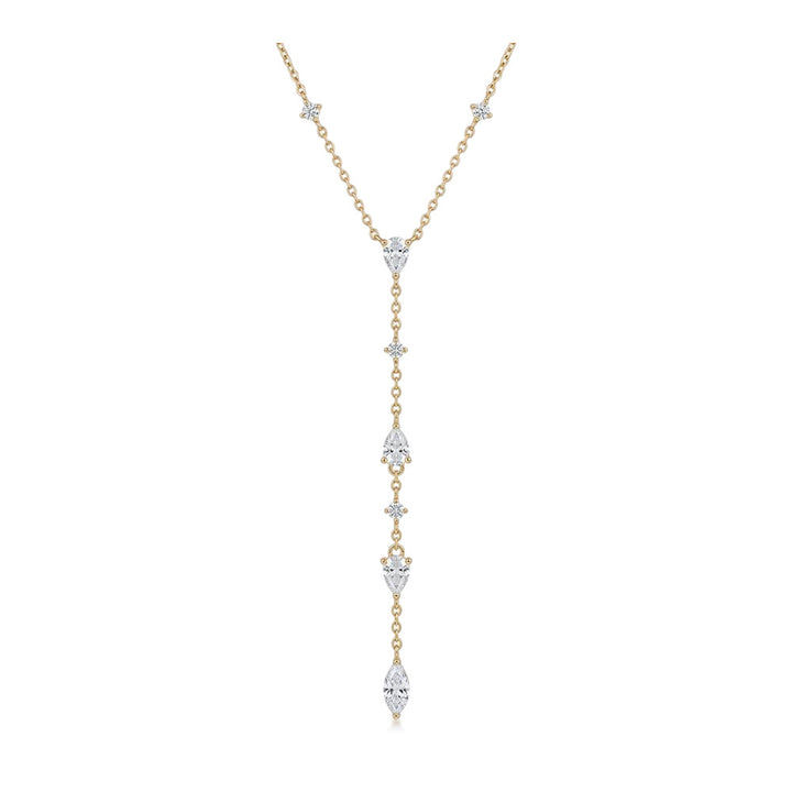 Moissanite Teardrop Y-Necklace