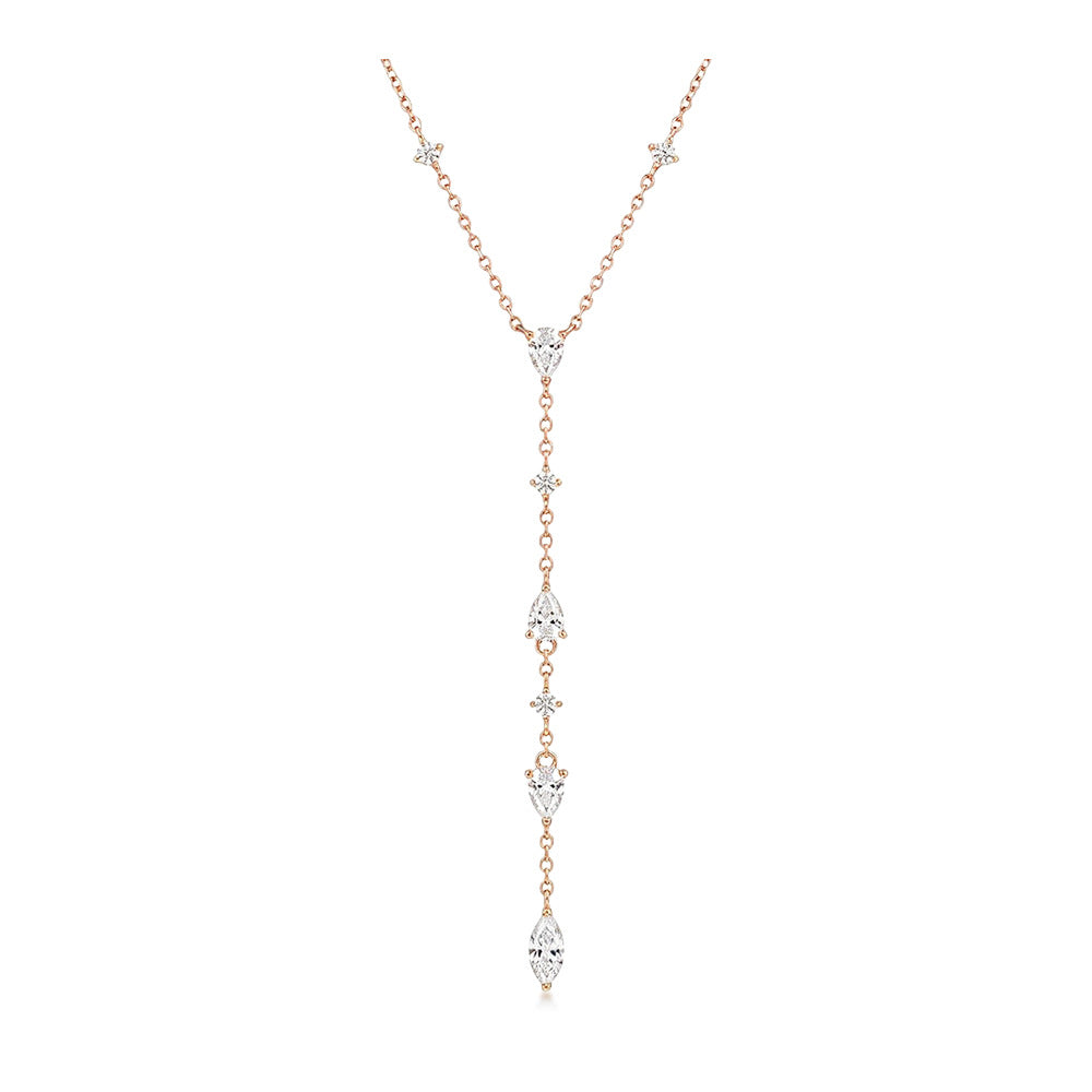 Moissanite Teardrop Y-Necklace