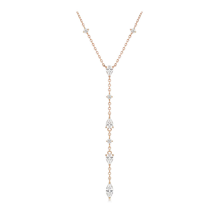 Moissanite Teardrop Y-Necklace