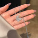 Butterfly Wings Necklace in Sterling Silver with Diamonds