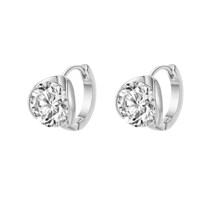 Round Cut Moissanite Huggie Earrings