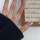 Line Skeleton Flower Adjustable Ring