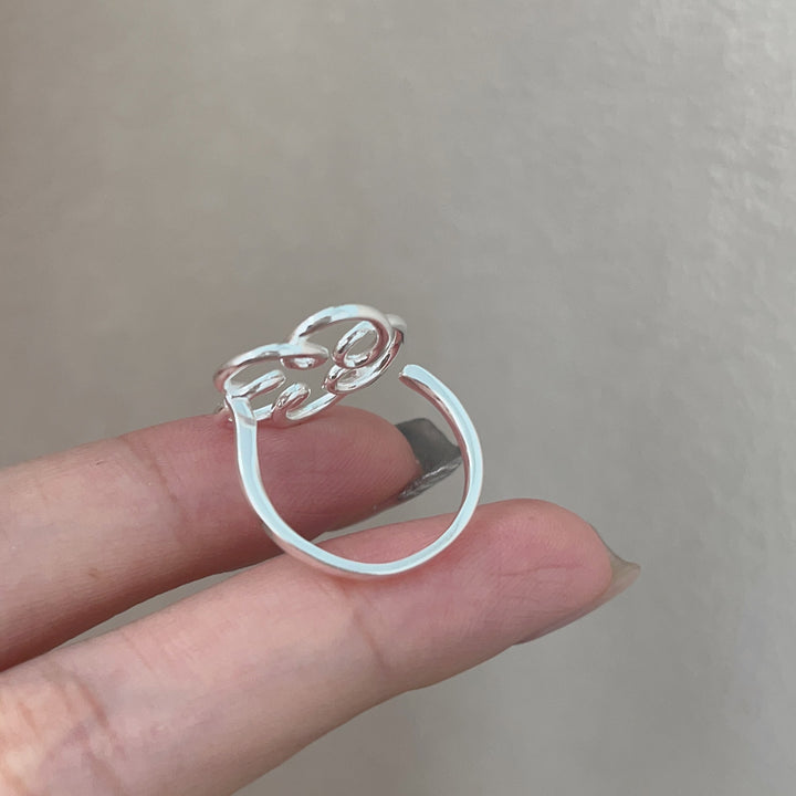Line Skeleton Flower Adjustable Ring
